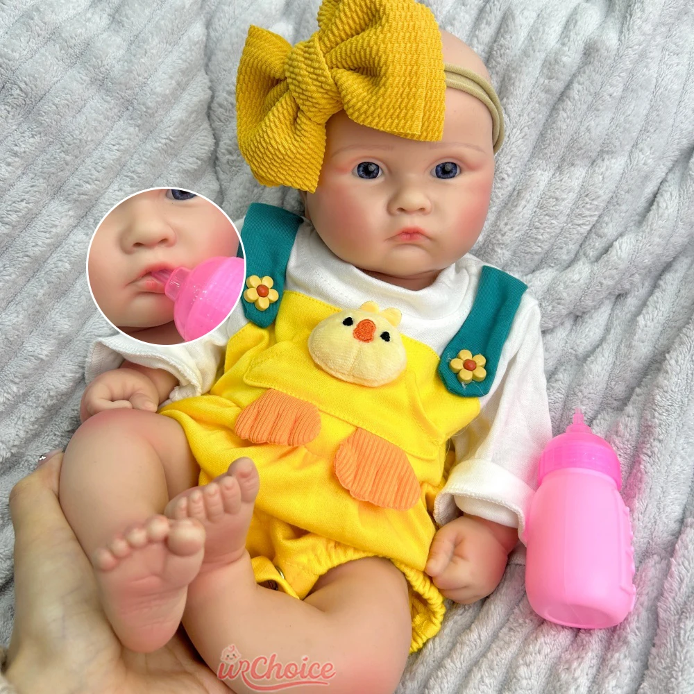 

45cm Soft Limbs Cute Silicone Reborn Baby Girl Handmade Soft Visible Veins Doll Comfort Companion Toy for New Parents Gift