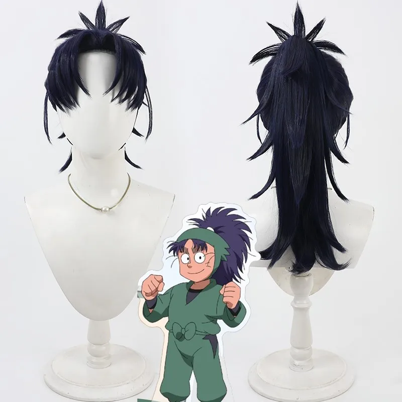 

Nintama Rantaro Nanamatsu Koheita Cosplay Wig 55cm Blue Ponytail Heat Resistant Synthetic Hair