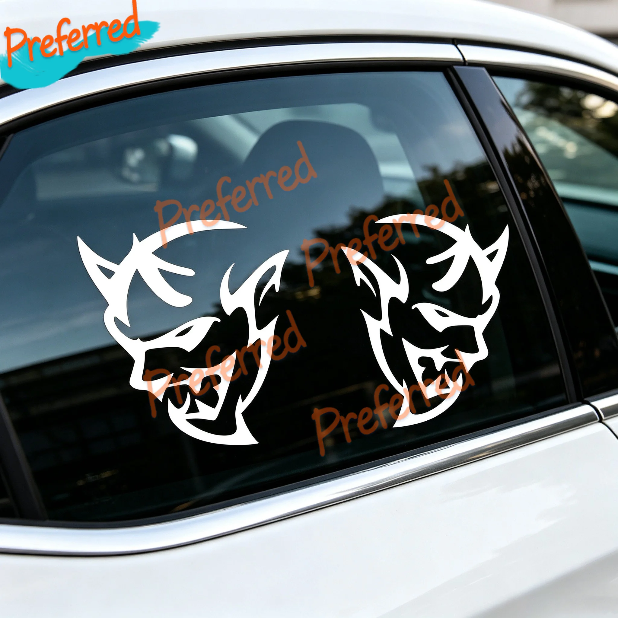 2x Pegatinas Vinilo JDM Demon Decal Devil Sticker Red Eye Hell Vinyl Decal - Customizable in Any Sticker Size -No Background