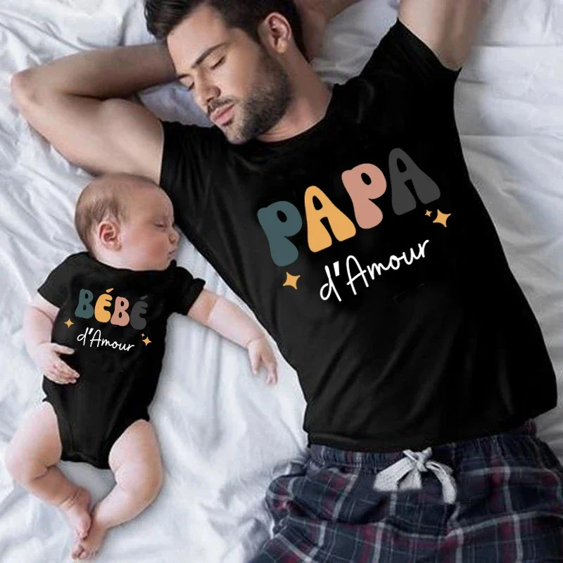 Dad Mom And Me Family Matching Clothes Cotton Family Look T shirts Daddy Mommy and Me t-shirt Father Son Mother Daughter Outfits