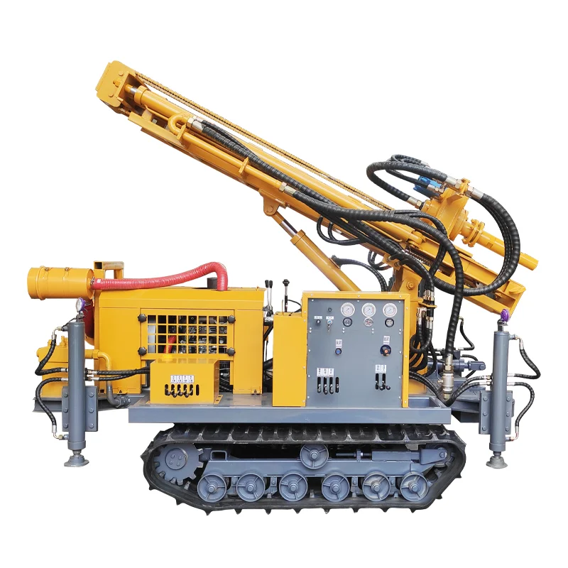 Hengwang High Power Diesel Engine 100m 200m Crawler Drilling Rig Mine Drilling Rig Water Well Drilling Rig