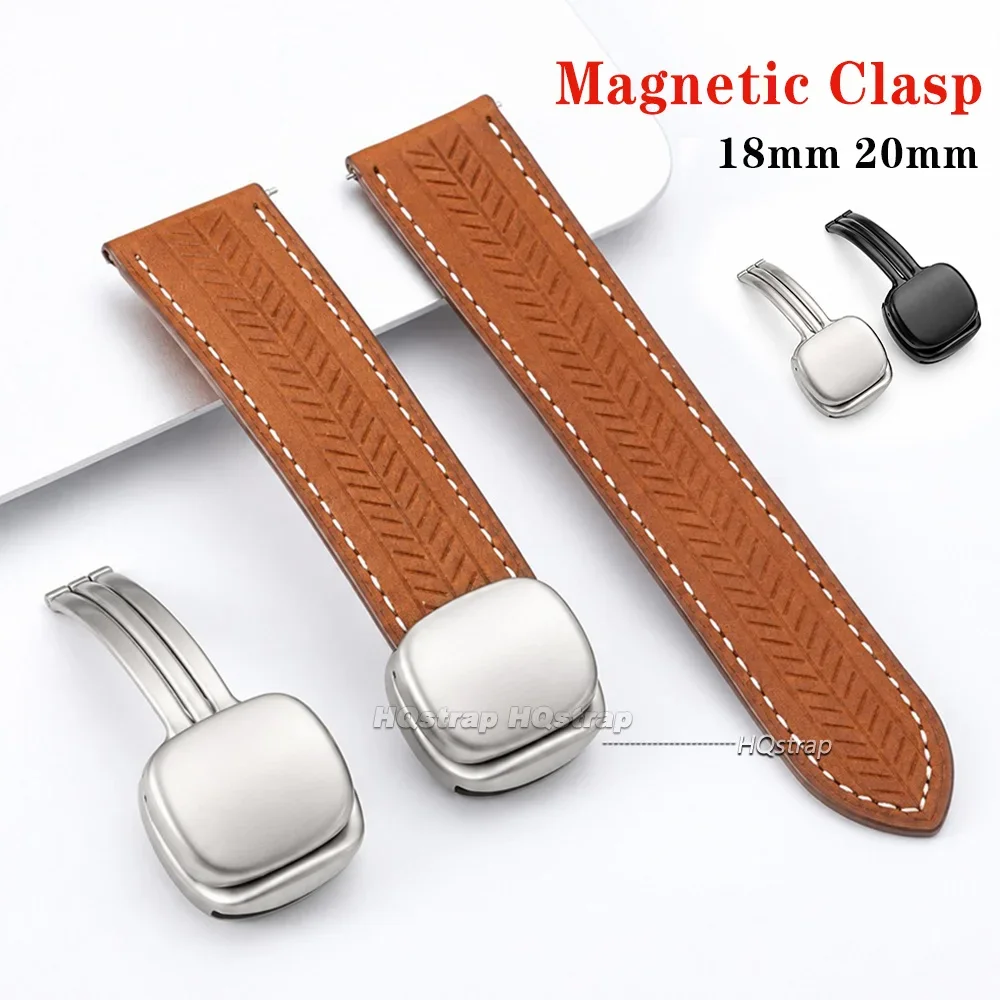 Zinc Alloy Magnetic Watch Buckle 18mm 20mm Universal Solid Watch Strap Clasp Folding Buckle Button SmartWatch Band Accessories