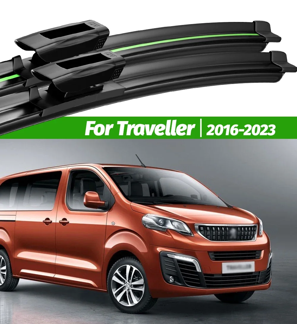 

For Peugeot Traveller 2016-2023 2pcs Front Windshield Wiper Blades 2017 2018 2019 2020 2021 2022 Windscreen Window Accessories