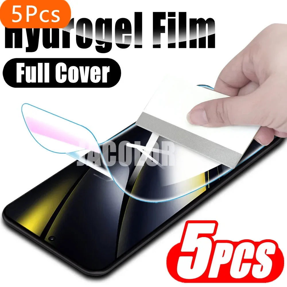 5 STKS Veiligheidsfilm Voor Xiaomi Poco F6 F5 Pro F4 F3 GT Scherm Gel Protector Hydrogel Film Hidrogel Xiomi F6Pro F5Pro F 6 Niet Glas