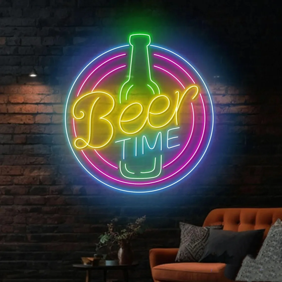 

Beer Time Neon Sign Beer Bar Wall Art Home Wall Decor Neon