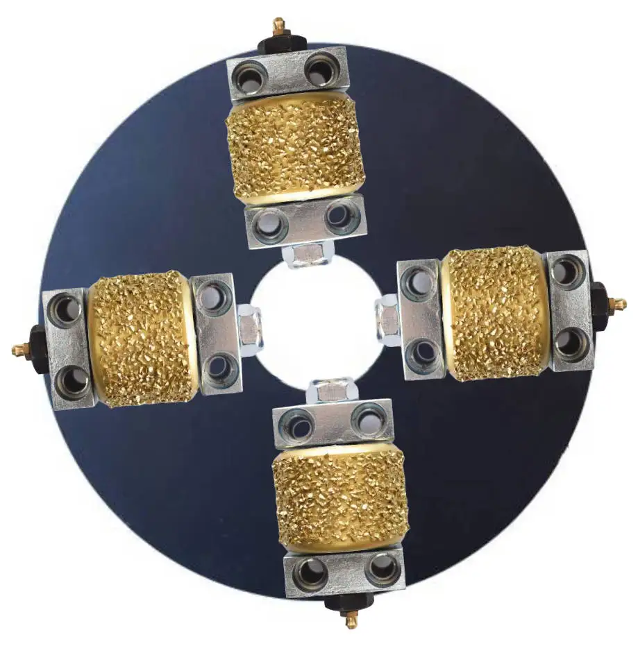 Compatible with 9.5-inch 240mm Bush hammer plates with brazed roller heads for floor blasting