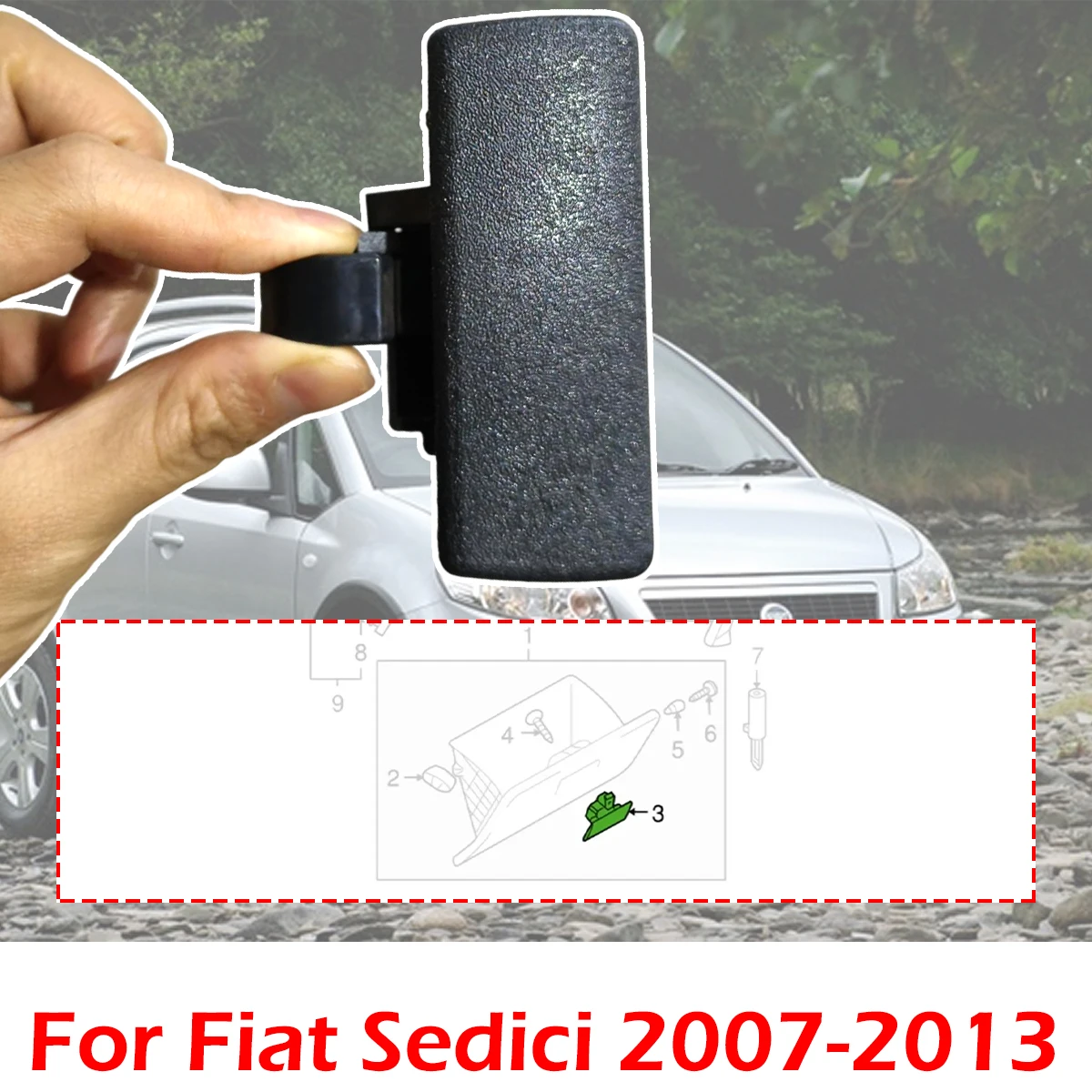 

1/2PC Glove Box Lid Cover For Fiat Sedici 2007-2013Lock Handle Clip Assembly Gray Part 7343063J02P4Z 7343063J02V6N 73411-79J1