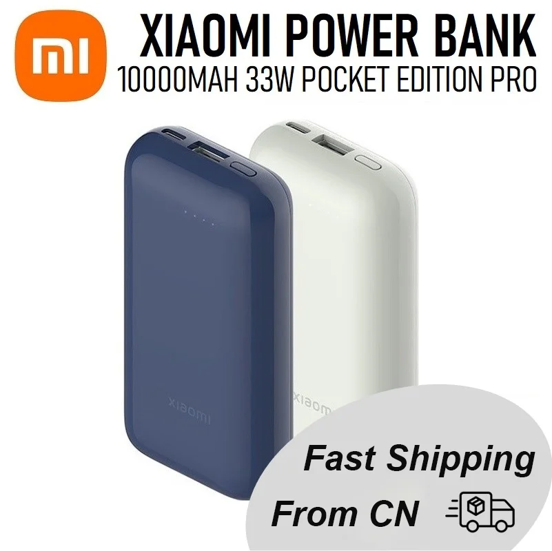 Xiaomi PowerBank10000mAh 33W PB1030ZM Pocket Version Pro Mini Power bank External Battery Portable Powerbank for Xiaomi iphone