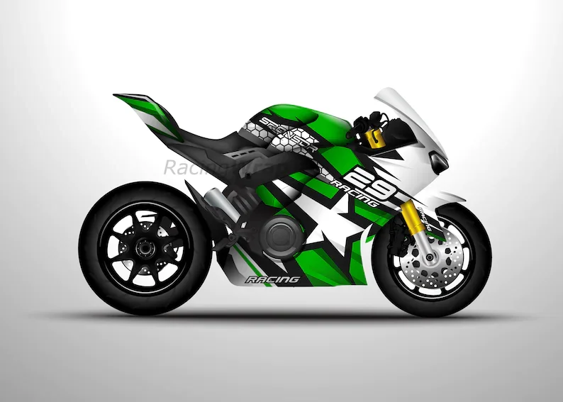 Template Mockup Motorcycle for sticker wrap decal with abstract design | Sticker Racing, Stripes Vinyl, Graphics Decal, illustra