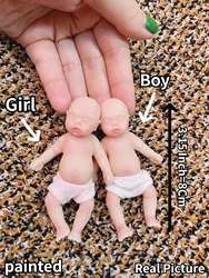 1 Pc 3.15 Inch Full Body Solid Silicone Bebe  Rebon Doll For children Play bebe reborn reallista de silicone Doll