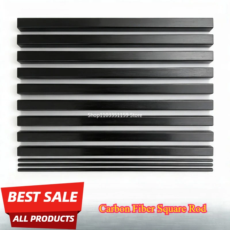 Carbon Fiber Square Solid Rods High-strength Carbon Fiber Rods Composite Rods Length 500mm Thickness 2/2.5/3/4/5/6/8/10/20/22mm