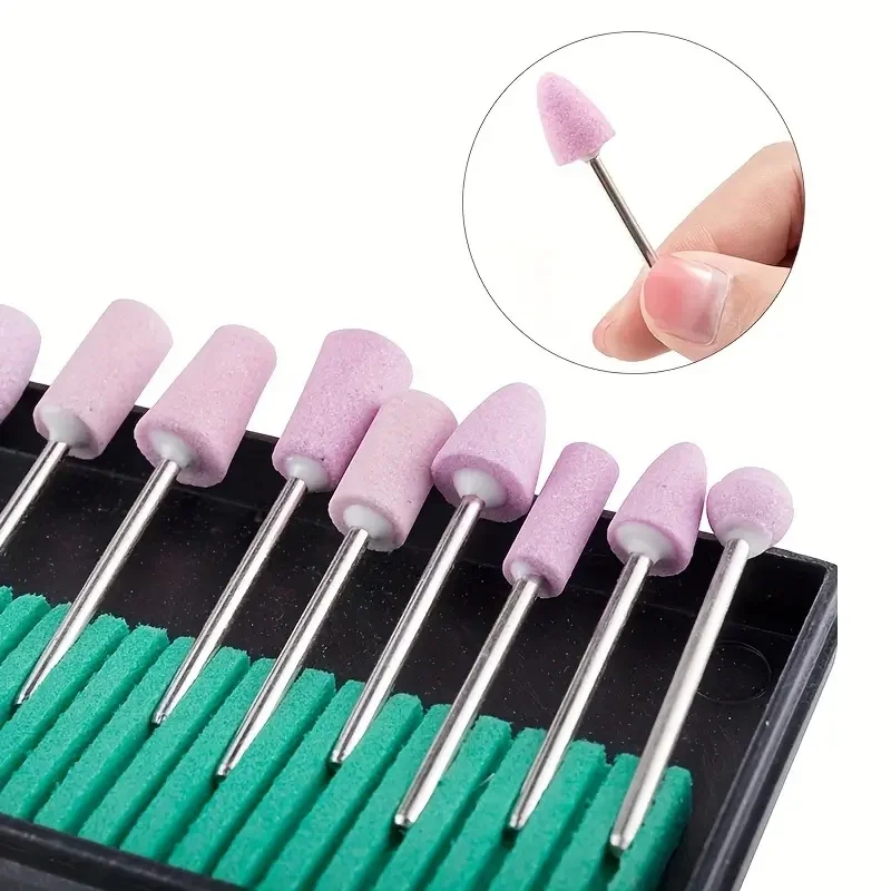12 قطعة مسمار لقمة ثقب مجموعة الرمال مسمار تلميع لدغ ملحق لمسمار الفن إزالة الاكريليك الأظافر هلام مسمار لقمة ثقب مجموعة ملحق