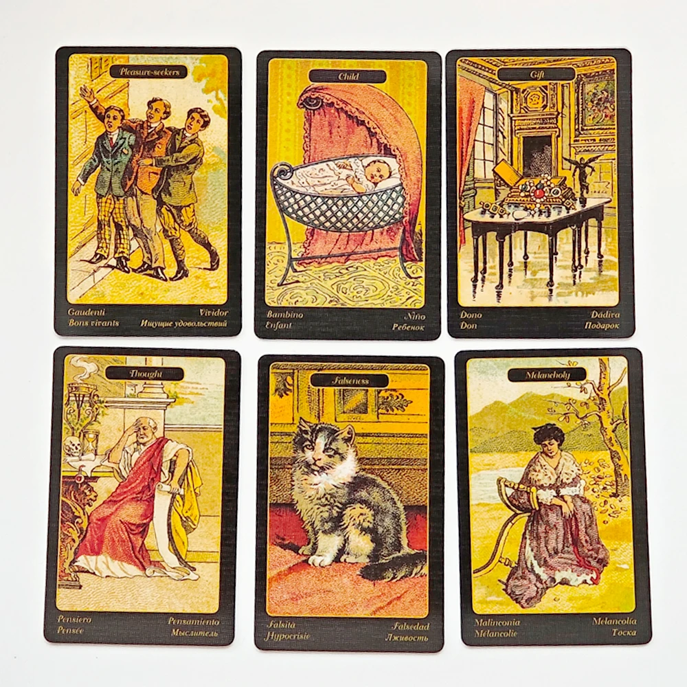 9*6cm Printed on 350GSM Double-embossed Cardstock Gypsy Oracle Deck English and Spanish Edition 52 Pcs Oracle Cards