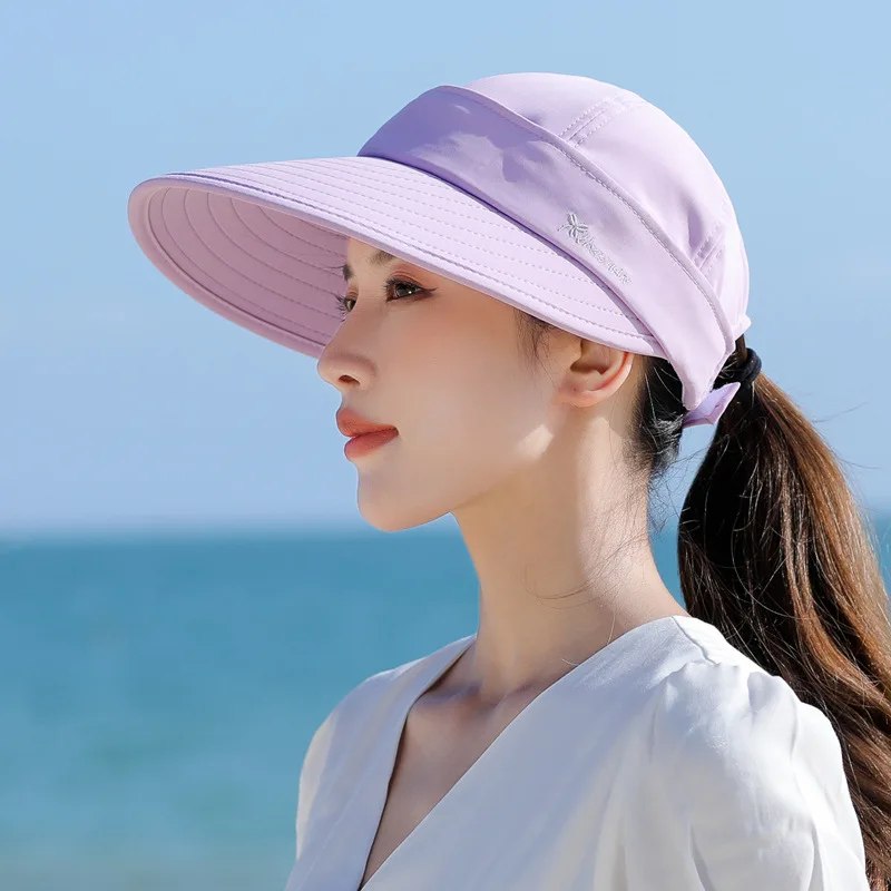 Chapeau de protection UV pour femmes, pare-soleil d'été pliable à large bord, visière de plage, casquette de baseball sportive