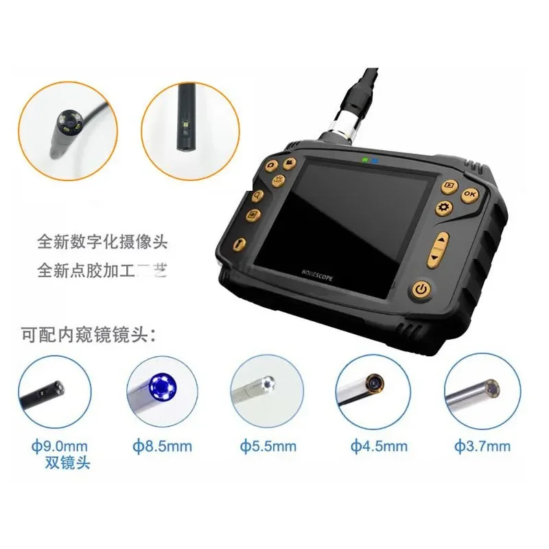3.5 Inch Industrial Endoscope for Car Maintenance Pipeline Inspection 3.7mm HD Dual Lens Endoscope Camera 5
