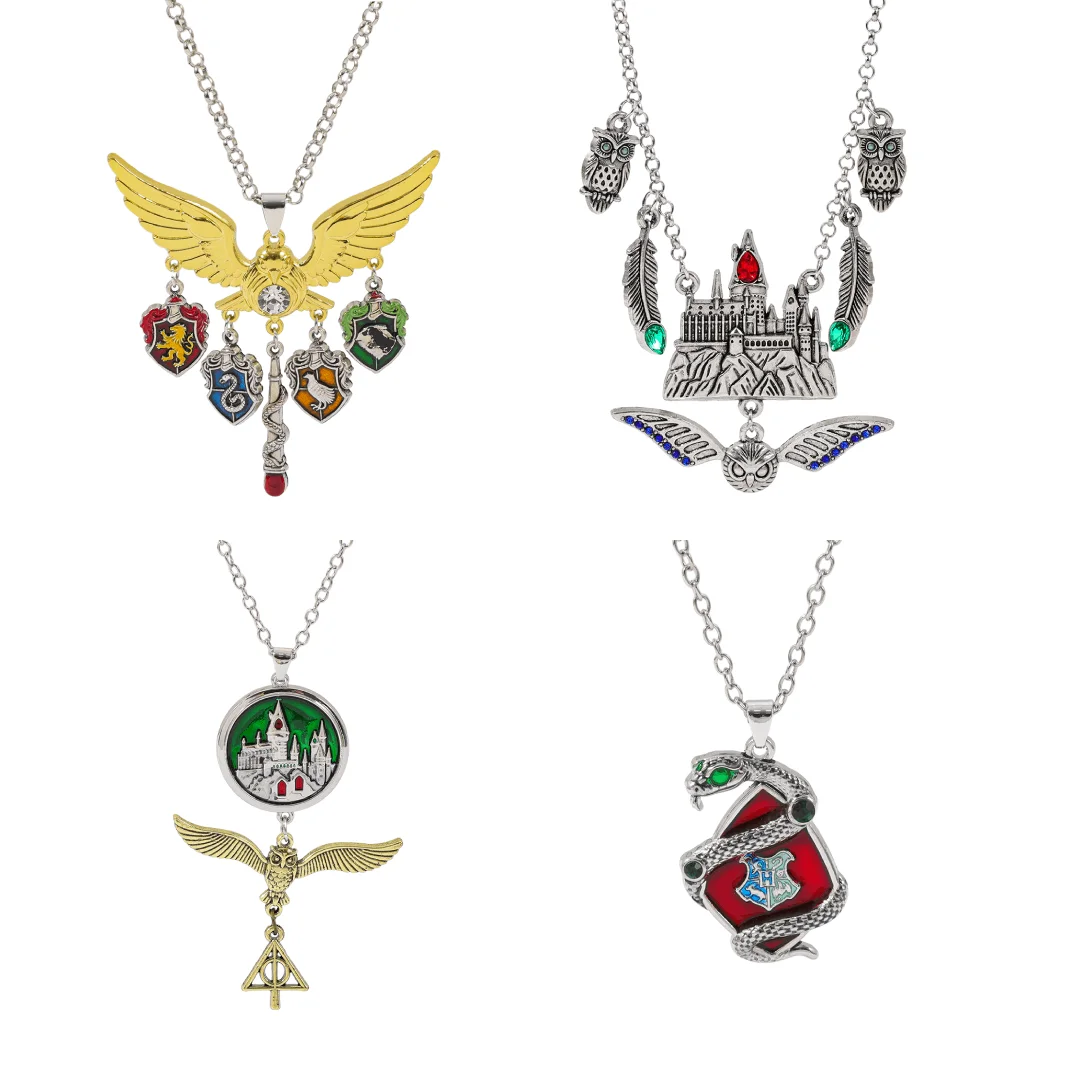 Collar con Colgante del Escudo de Slytherin de la Escuela de Magia y Hechicería de Hogwarts, Collar con Colgante de las Cuatro Casas, Regalo