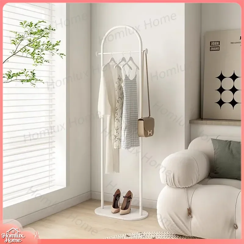 Light Luxury Floor to Ceiling Coat Rack for Bedroom Clothes Hanger Storage Shelf Space Saving Garment Organizer Stand