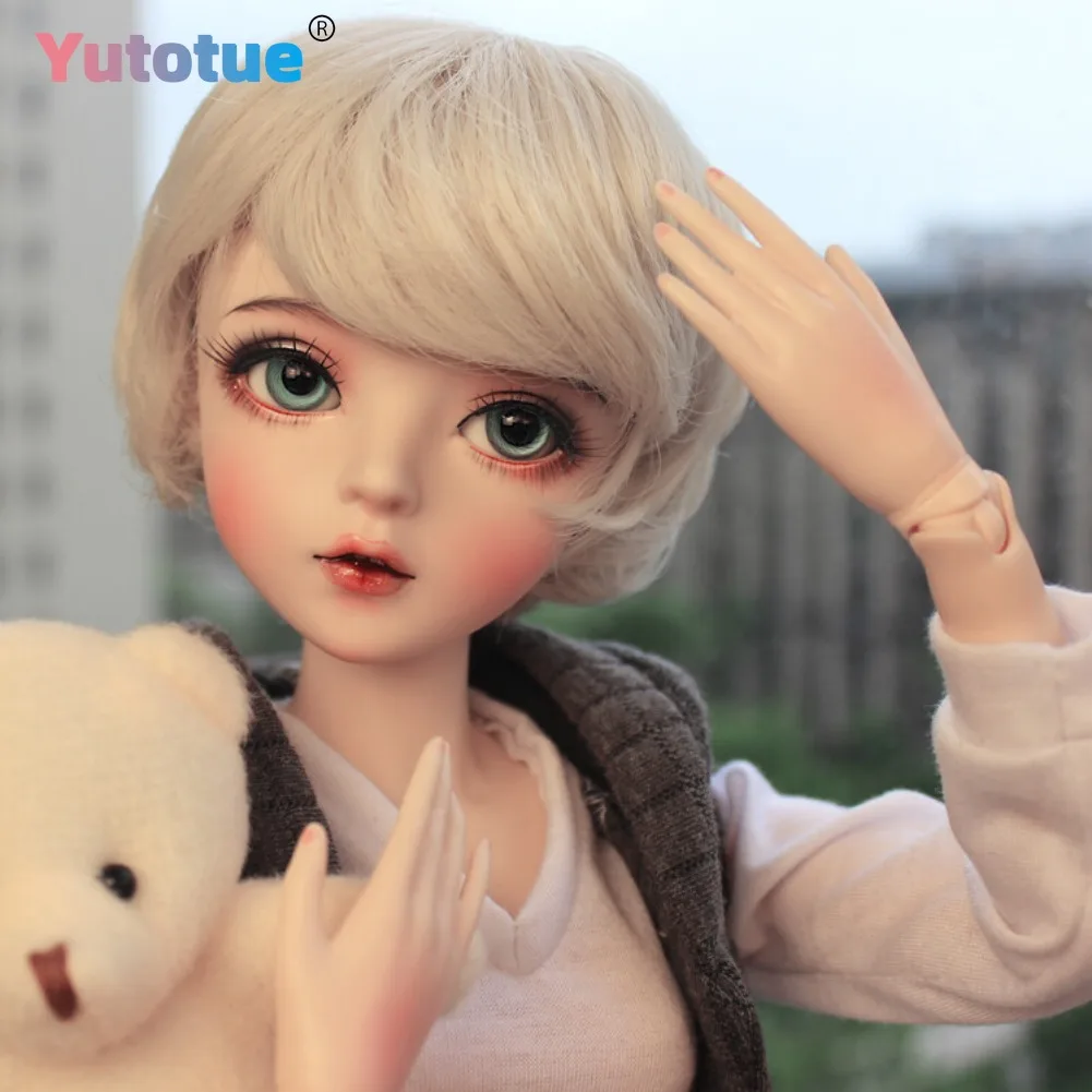 

YUTOTUE 1/3 BJD Doll 60cm Girl Doll Changeable Eyes Short Hair Wigs Clothes Shoes FULL SET Toy