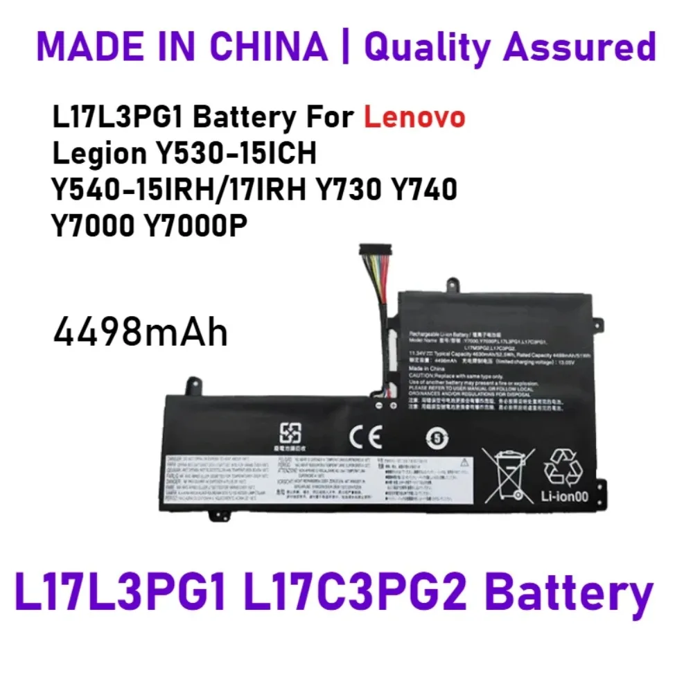 L17C3PG2 Battery For Lenovo Legion Y530-15ICH Y540-15IRH/17IRH Y730 Y740 Y7000 Y7000P  L17C3PG1 L17M3PG2 L17L3PG1