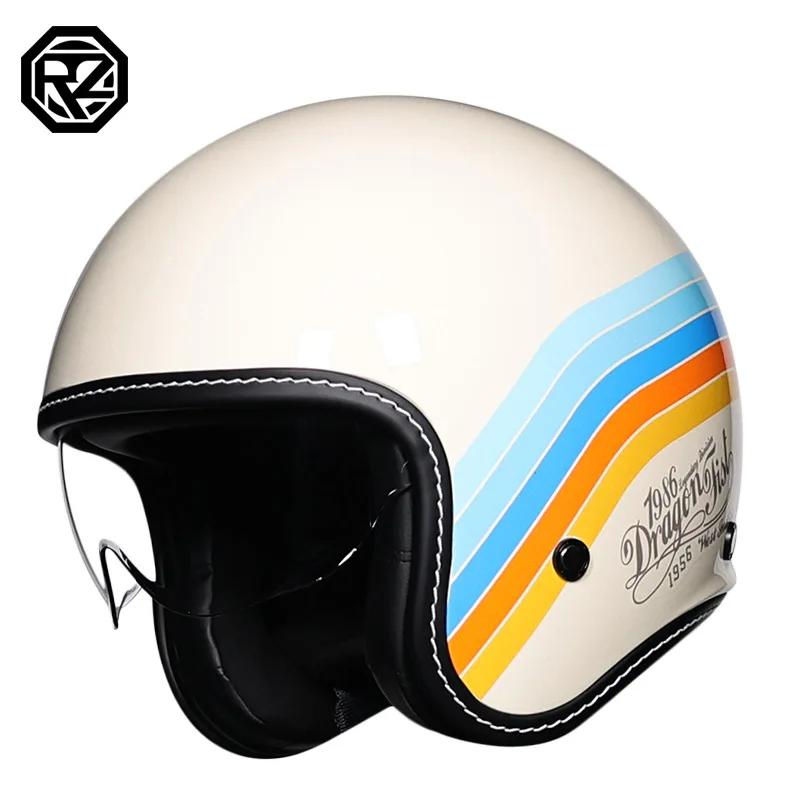 

ORZ 3/4 Open Face Helmet Retro Style Half Face Motorcycle Helmet Locomotive Safety Windmirror Flash 300 3c Casco Capacete Moto