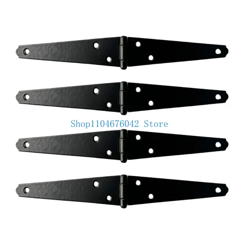 Charnières robustes noires pour portes de hangar, portails, meubles, clôtures en bois et portes d'ar