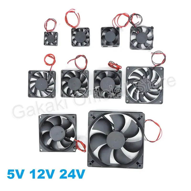 4010 12025 8010 30mm dc 5V 12V 24V מאוורר קירור מנוע Brushless Case שקט 40MM 50MM 60MM 70MM 80MM 90MM 120MM להדפסה תלת-ממדית 2PIN