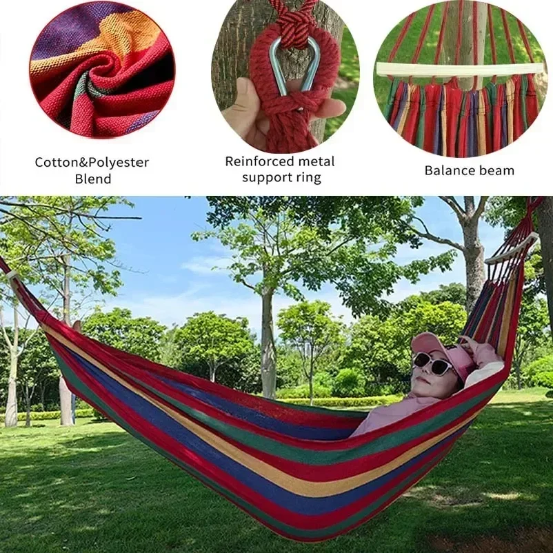 야외 캔버스 캠핑 해먹, 넘어짐 방지 휴대용 두꺼운 원 - Outdoor Camping Hammock 리뷰 및 가격