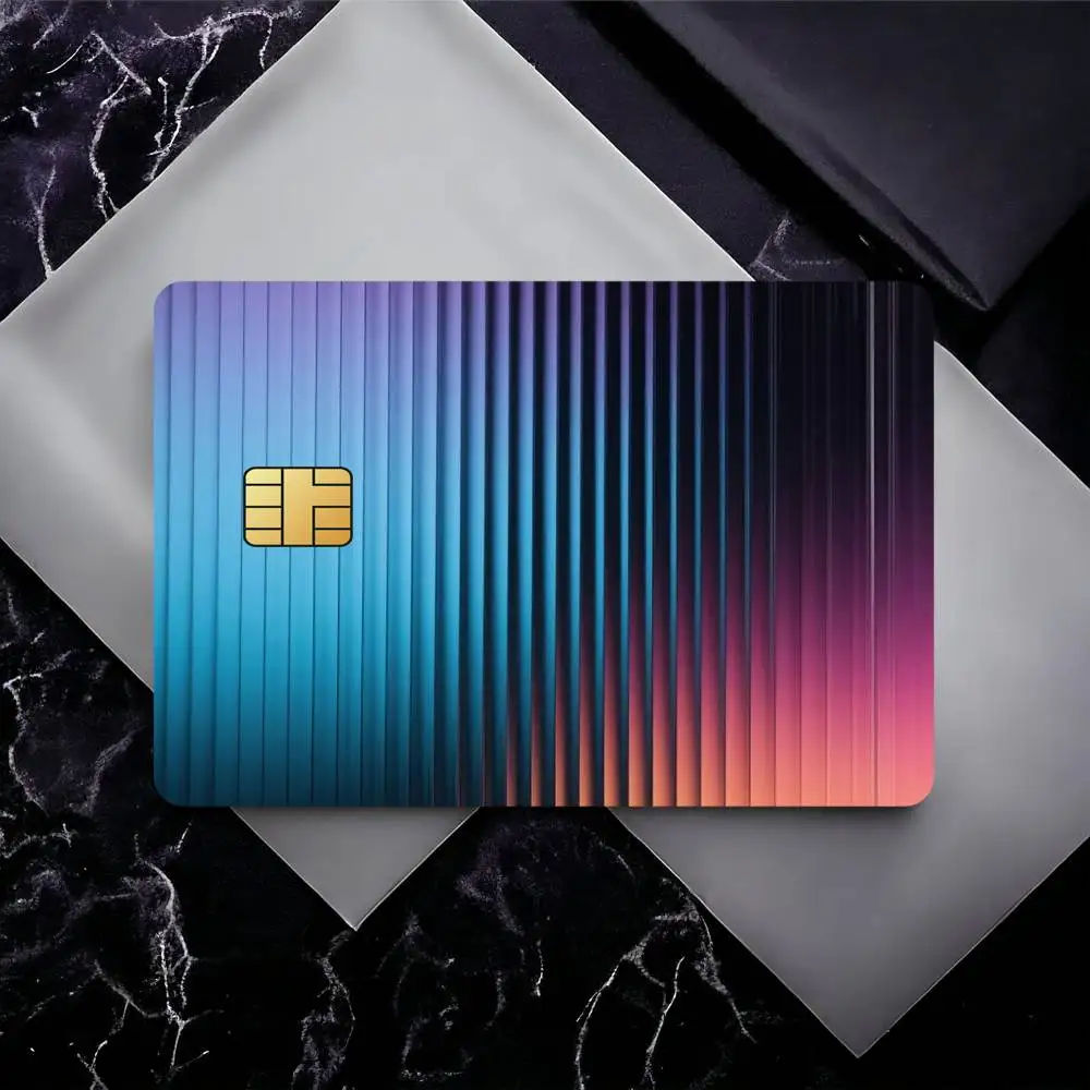Frosted Gradient Art  Decorative Waterproof Film Skin Cover Credit Card Stickers Debit Front  Bank Bus Pass