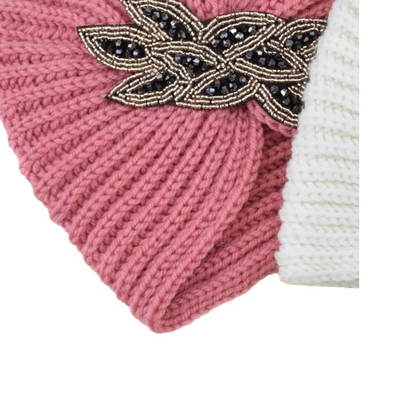 1 قطعة المرأة الخريف الشتاء بيني البريق حجر الراين حبة مكبل قبعات صغيرة محبوكة لينة تمتد قبعة تدفئة