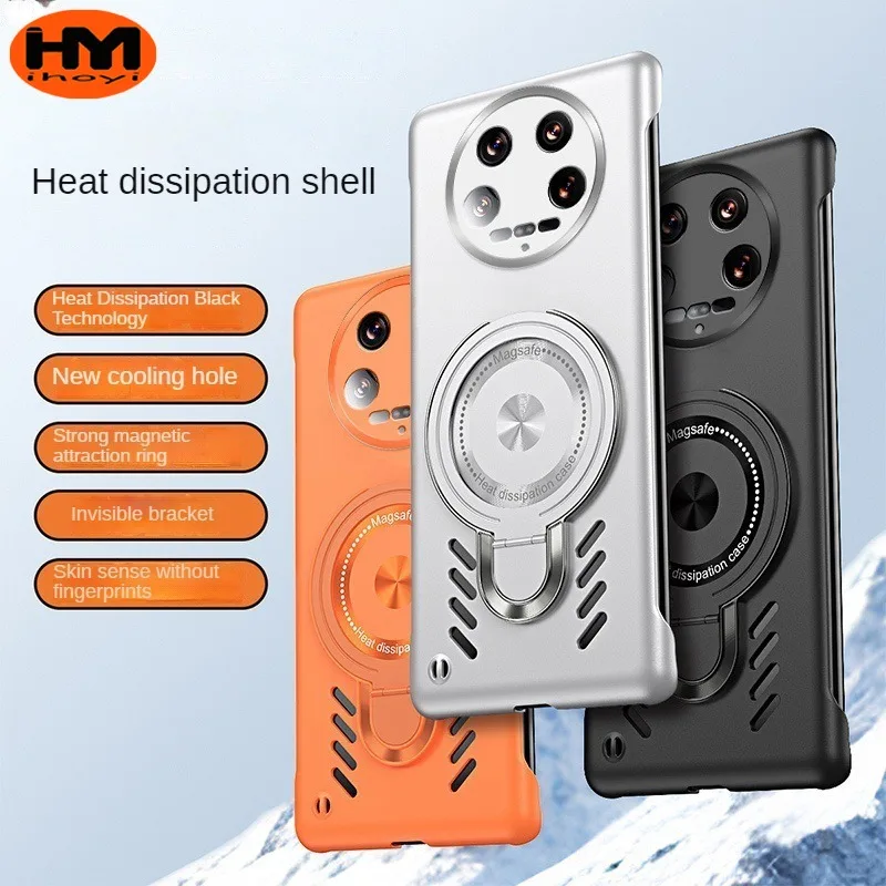 ihoyi For Xiaomi 14Ultra Case New Phone Case Holder Note 13Pro Heat Dissipation Breathable Protective Cover