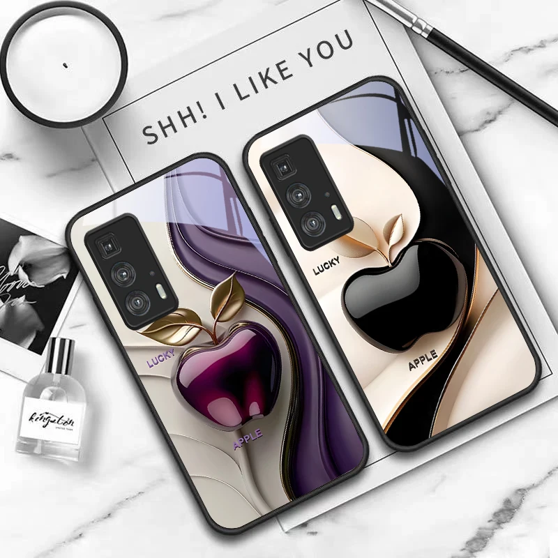 Modern light luxury style For Motorola Moto Edge 20 Lite 30 Pro 40 Neo 50 Ultra G Play G45 G54 G55 G75 G84 G85 Glass Phone Case view 5