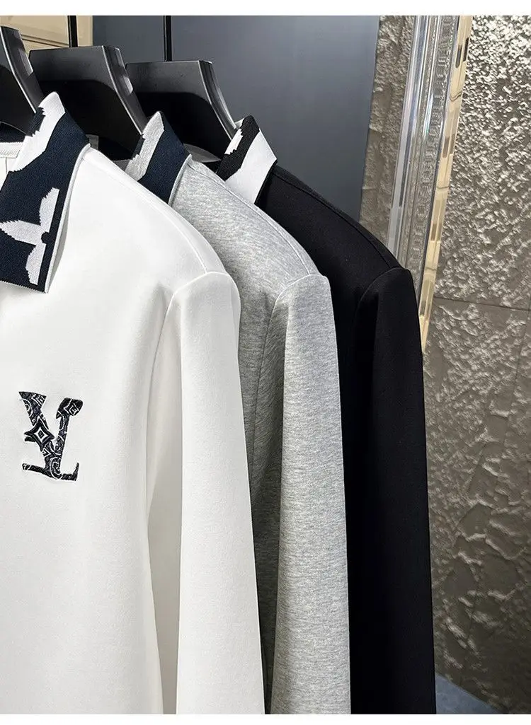 Autumn new design sense men's long-sleeved t-shirt versatile long-sleeved letters casual trend