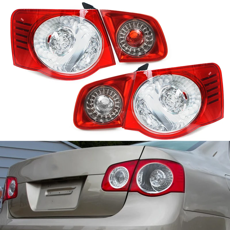 Tail Lights for VW Jetta 5 MK5 Sendan 2006-2011 Rear Lights with Driving Lamp Brake Lamp Turn Signal Lamp Running Lamp