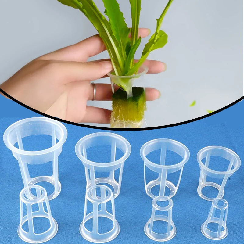 10Pcs/Lot White Planting Net Pot Hydroponic Plant Grow Fixed Root Cups Vegetable Soilless Clone Mesh Pots Planting Baskets