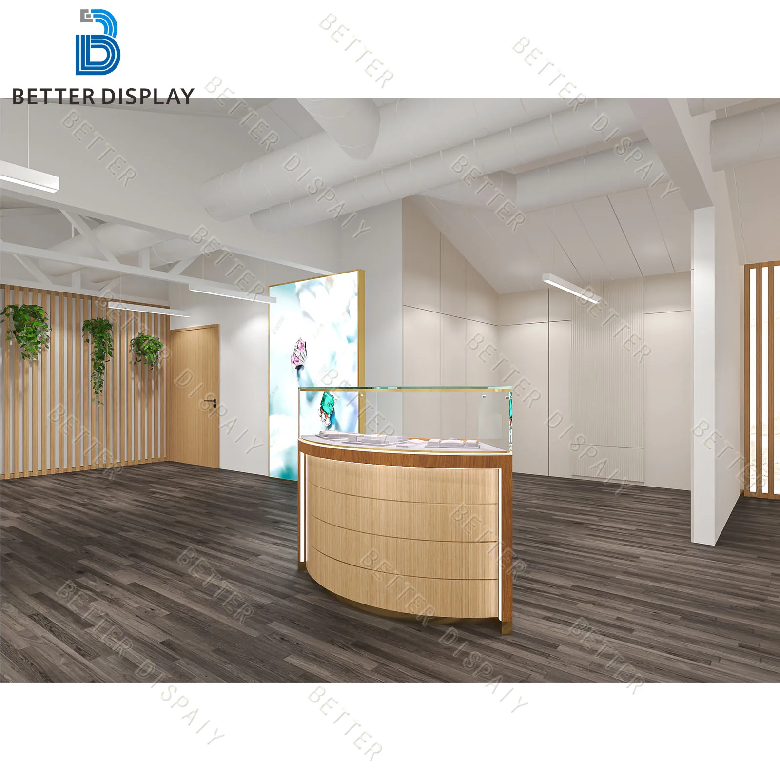 Custom.Luxury Beautiful Style Jewelry Showcase Manufacture Jewelry Display Counter Jewelry Display Cabinet Showcase