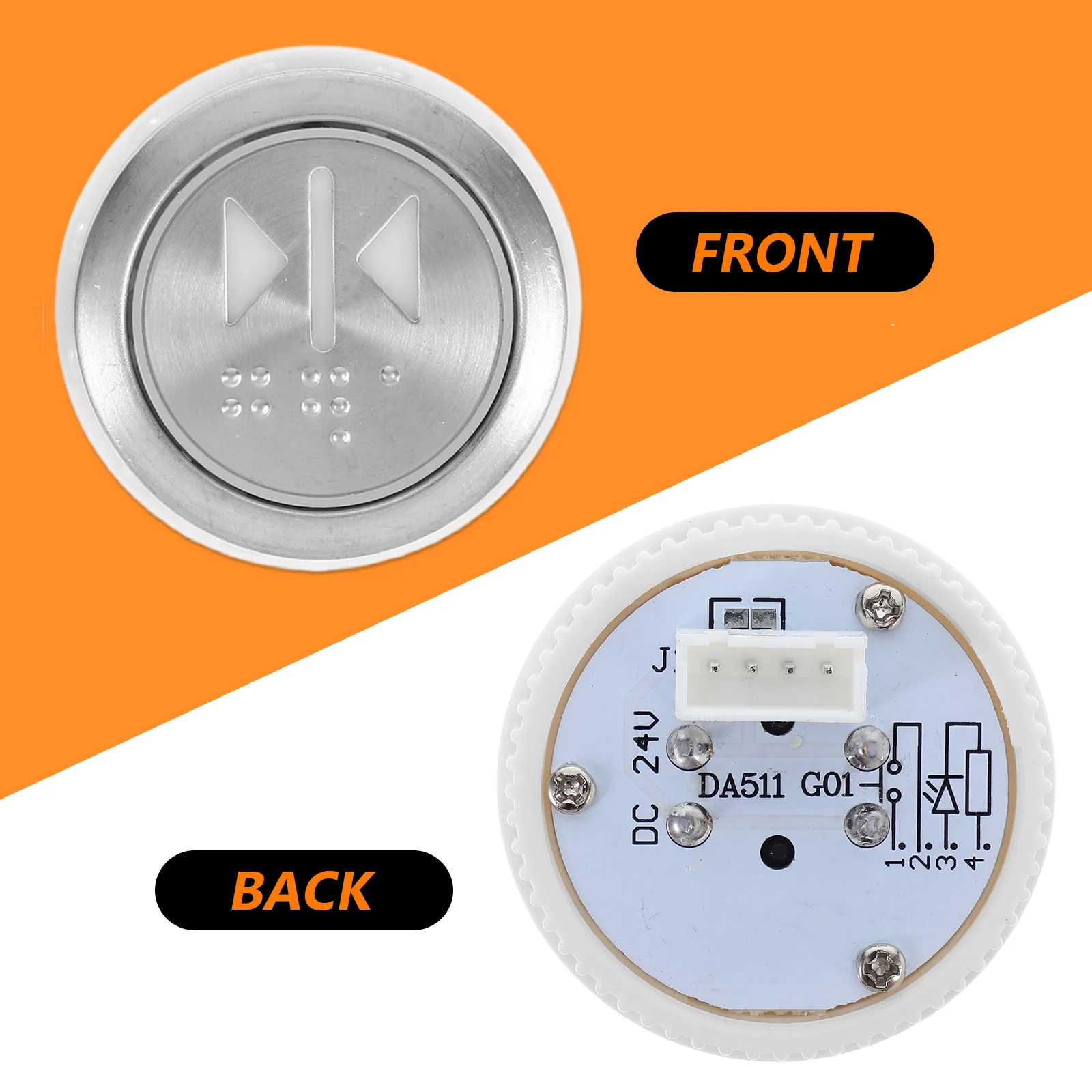 2pcs Replacement Switch Stainless Steel Round Lift Accessories Durable Push Button For Commercial Residential Buildings Elevator