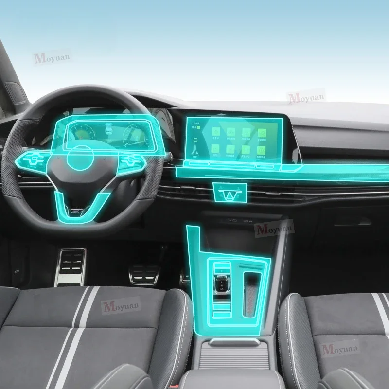 

Для Volkswagen Golf/GTI 2021-2023, панель коробки передач, экран навигации, Автомобильный интерьер, наклейка с защитой от царапин