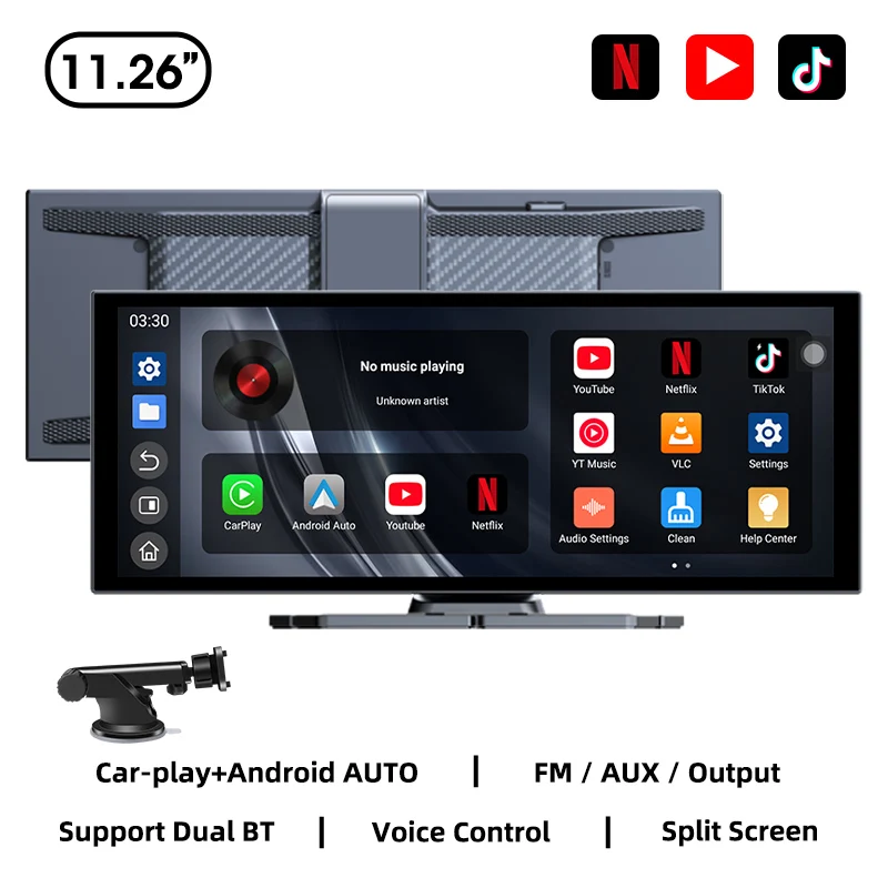 Universele 11,26 "inch Android WIFI auto multimedia speler Bluetooth draadloze Carplay auto monitor scherm voor YouTube voor Netflix