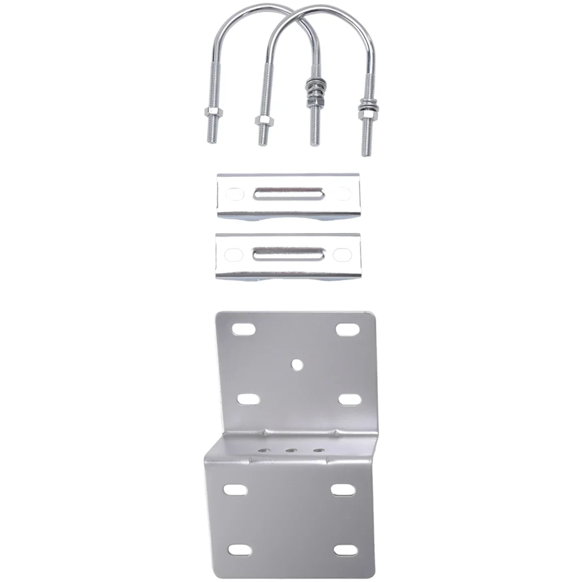 

Antenna Pole Mount Kits, Antenna Pole Mount Bracket with Double U-Bolts Clamp V Jaw Bracket for Antenna Pole Holder A010