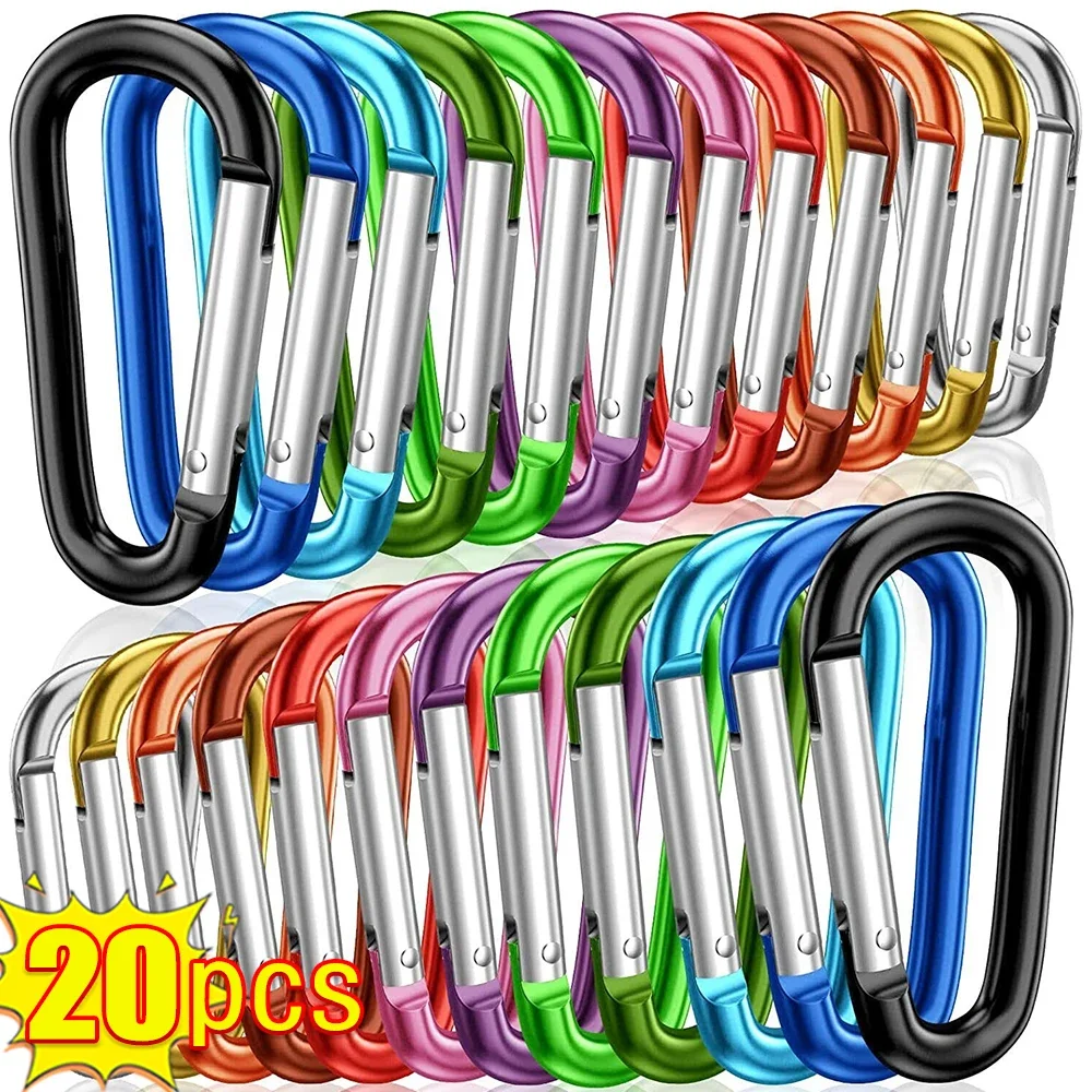 5/50pcs Mini Carabiner Keychain Alluminum Alloy D-ring Buckle Spring Carabiner Snap Hook Clip Keychain Outdoor Camping Daily Use image 4