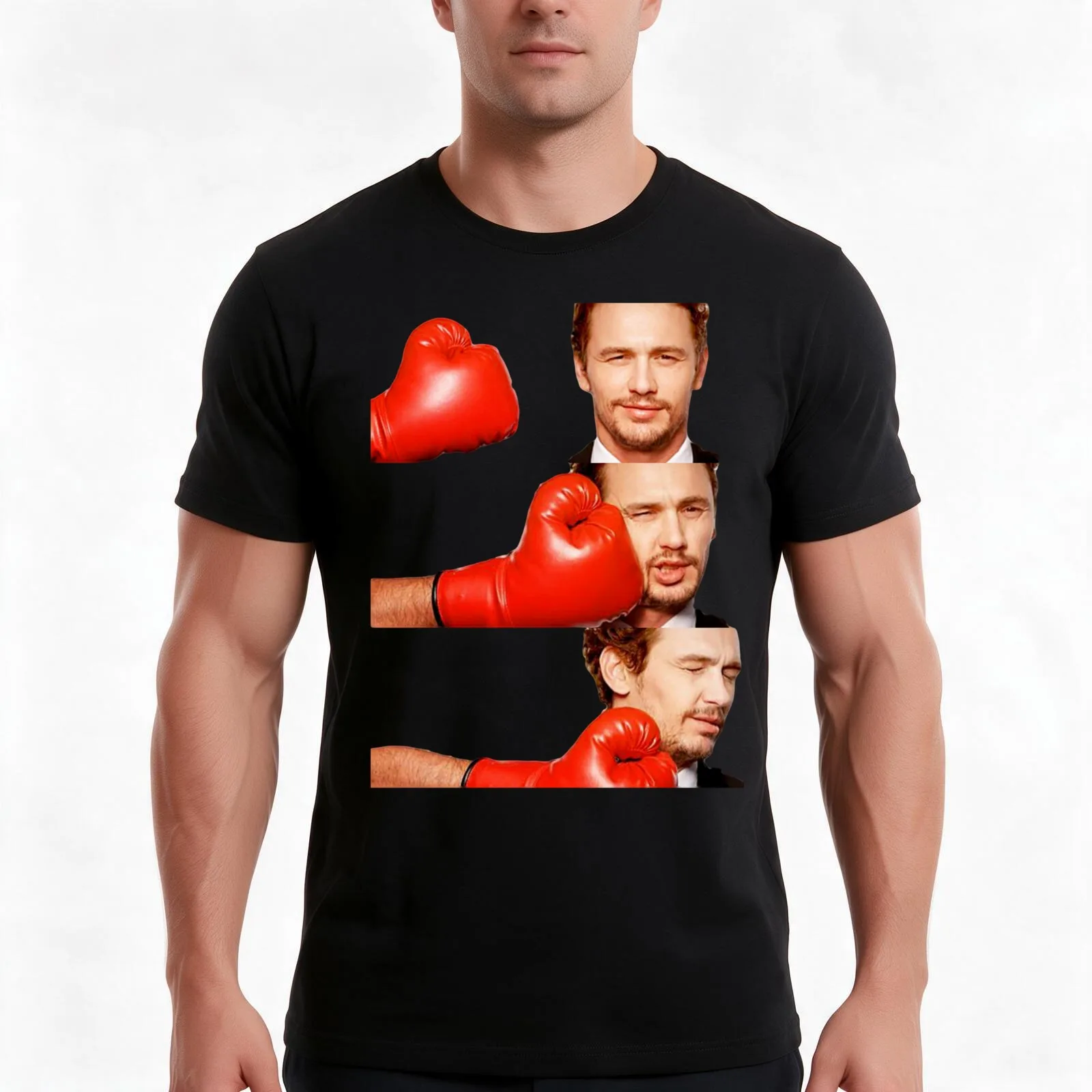 James Franco gets the humor knocked out of him T-Shirt, Summer Casual Cotton Tee, Oversized Streetwear Tops, Unisex Men Women