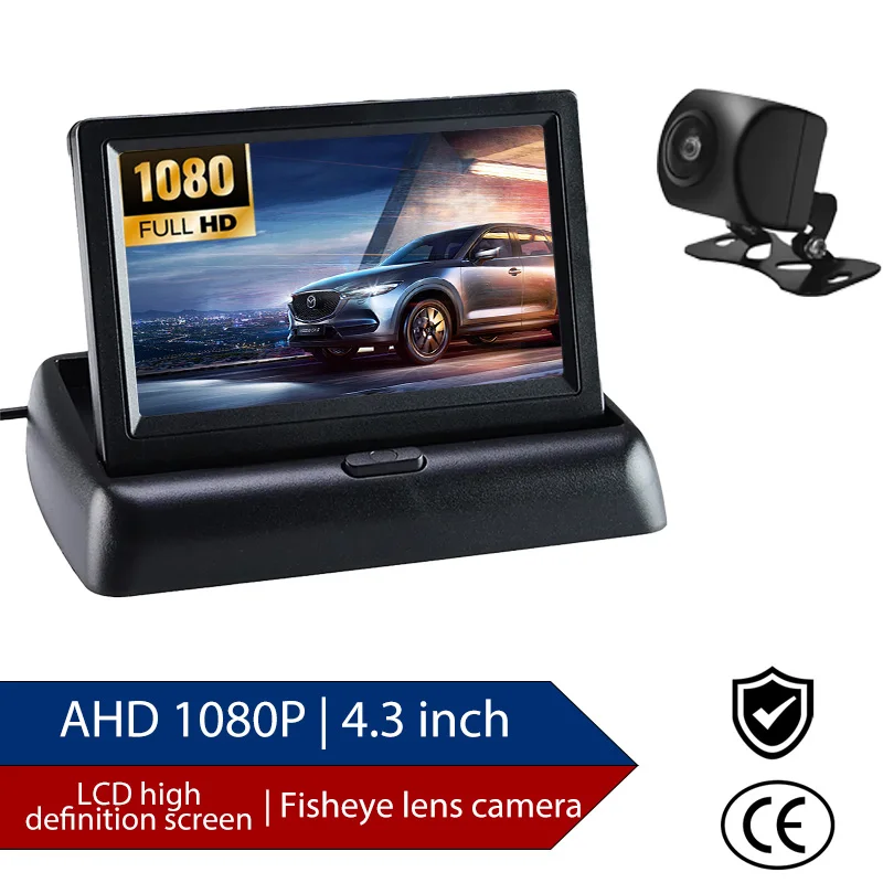 Car 4.3 Inch Foldable Display Rearview Camera Color TFT LCD HD Screen Car Reversing Monitor