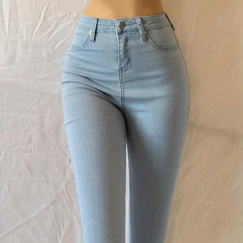 Jeans lápis sexy hip lift feminino, streetwear de cintura alta, calça jeans skinny, lavagem retro, leggings slim stretch, novo