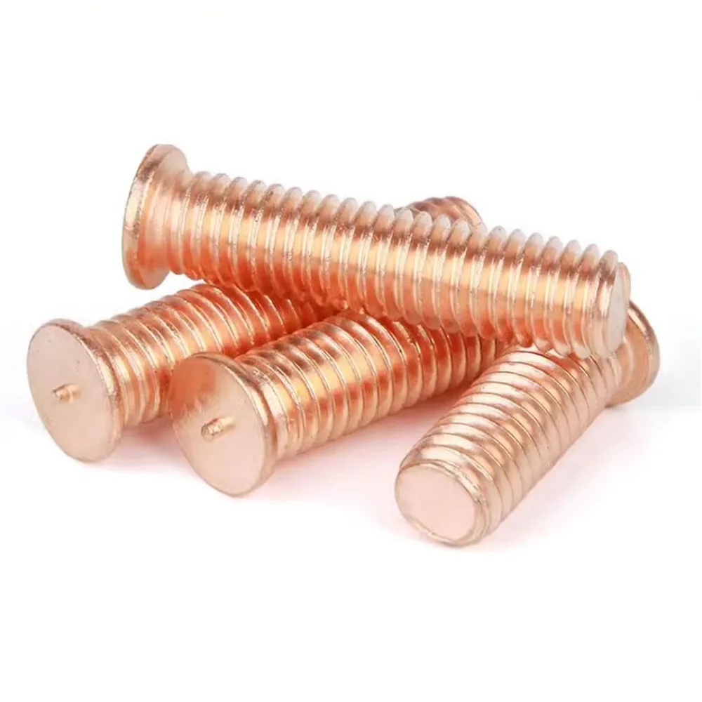 50 Pcs-200 Pcs M3 M4 M5 Carbon Steel Copper Plated Stud Weld Spot Welding Screw Solder Point Nail Bolt For Capacitor Discharge