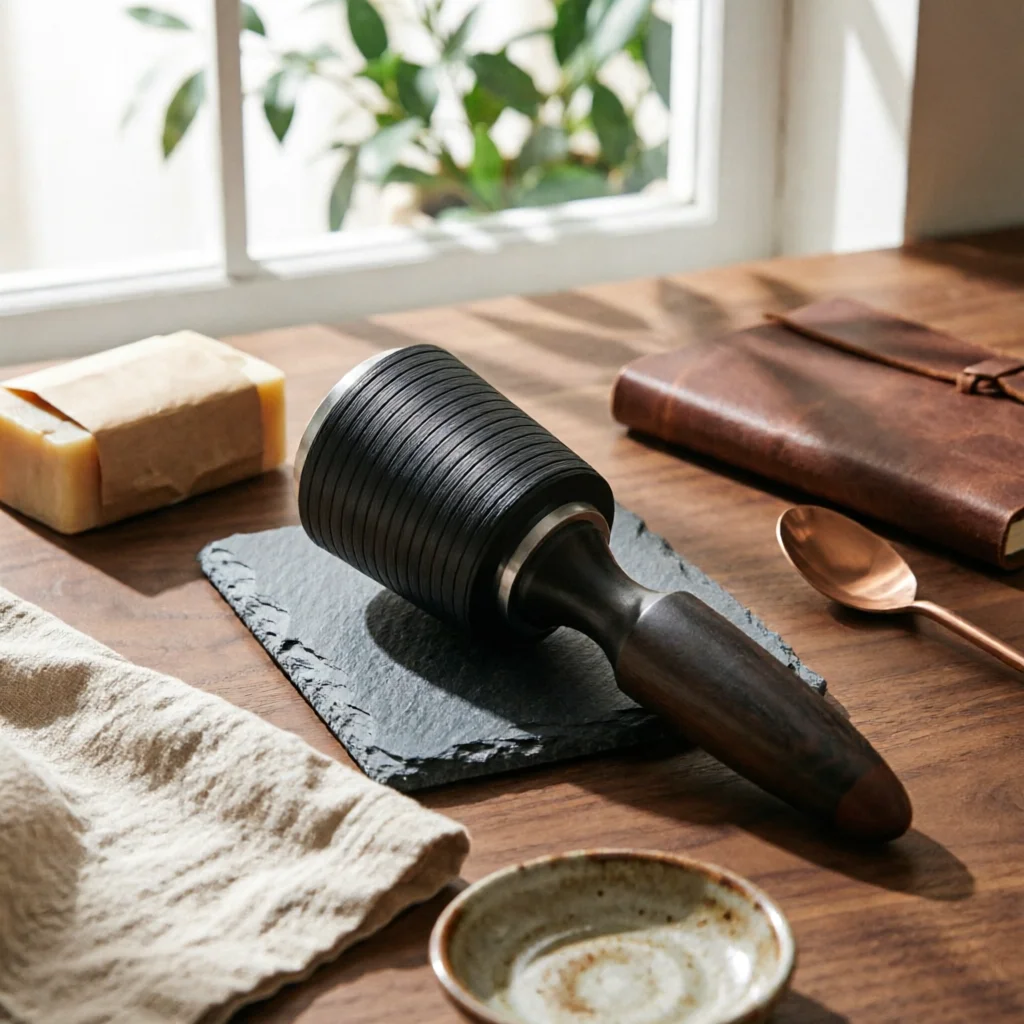 Wear-resistant Crafting Mallet with PA66 Nylon Cylindrical Head Solid Wood Handle for Home Workshop