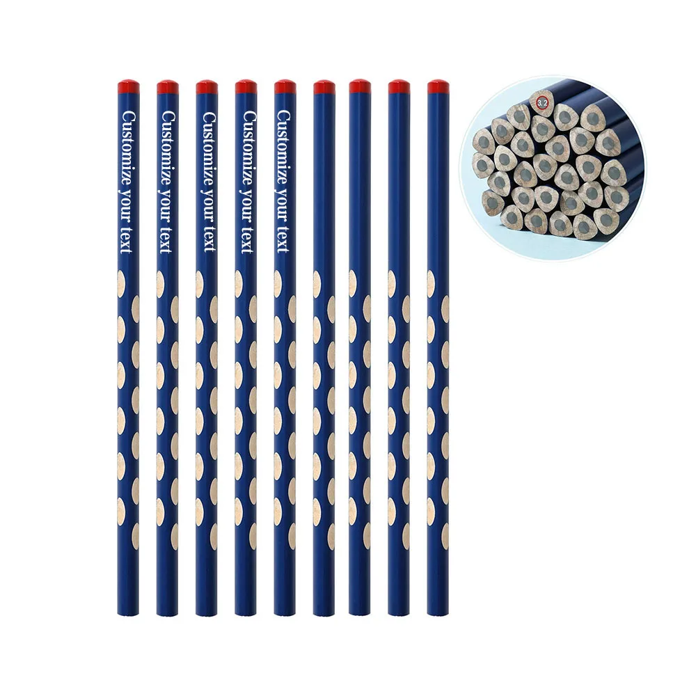 Personalized Custom Writing Tools, 30/70/120 Pieces Blue Red-Tipped Thick Core Hole-Punched Pencils, Aesthetically Pleasing and Cute Wooden Unsharpened Pencils, Bulk Quantity, Suitable for Journaling, Planning, Office and Creative Work Spaces