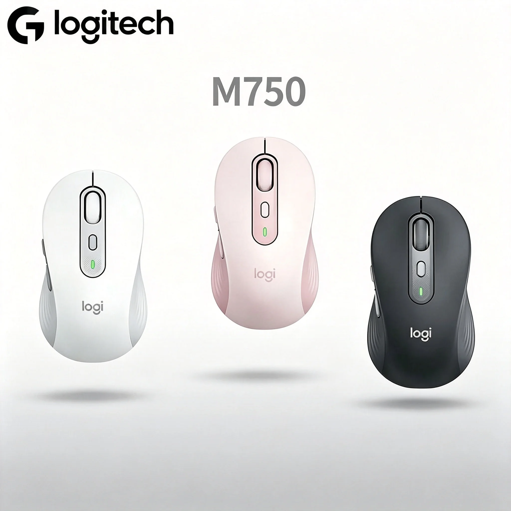 Logitech M750 Comfort Wireless Mouse Contoured Right‑Hand Design 4000 Max DPI Sensitive Tracking Bluetooth 2.4G Mice For PC Lapt
