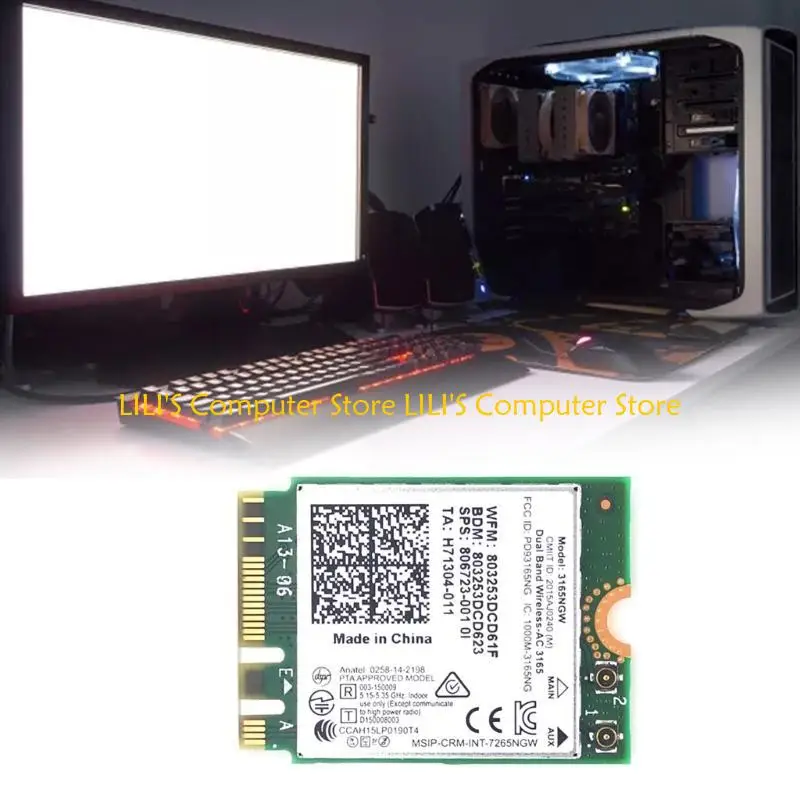 

A52B 3165NGW Wireless Adapter 600M 2.4+5Ghz Dual-Frequency WirelessAC Card