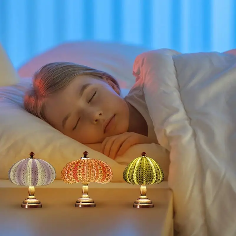 Mini veilleuse d'oursin pour enfants, lampe de bureau domestique, lampe de maison de beurre, ornements de chambre à coucher, veilleuse de bureau bricolage, lumières d'animaux