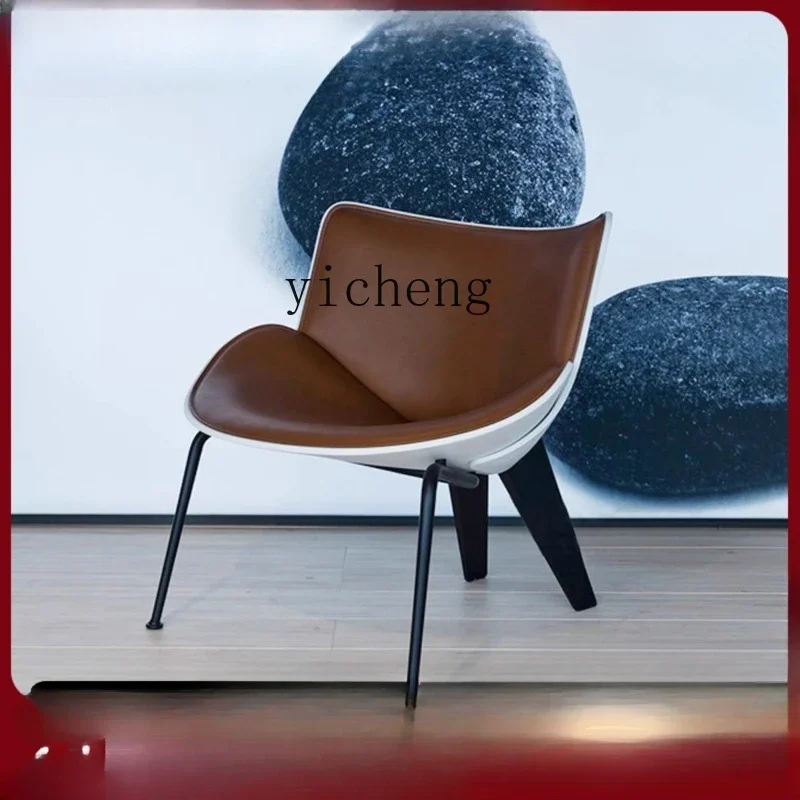 ZK minimalist leather single sofa chair creative living room leisure chair home living room